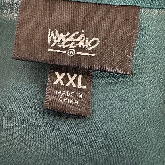 Massimo Blouse WMNS XXL Green Shirt Scoop Neck Flutter Sleeve Ruffle Top Office - Picture 5 of 6